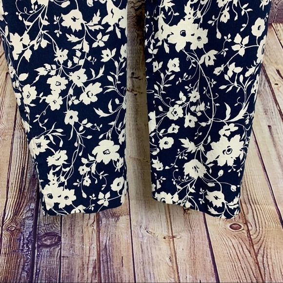 Talbots Chatham Blue Floral Crop Ankle Pants NWOT - Picture 6 of 12
